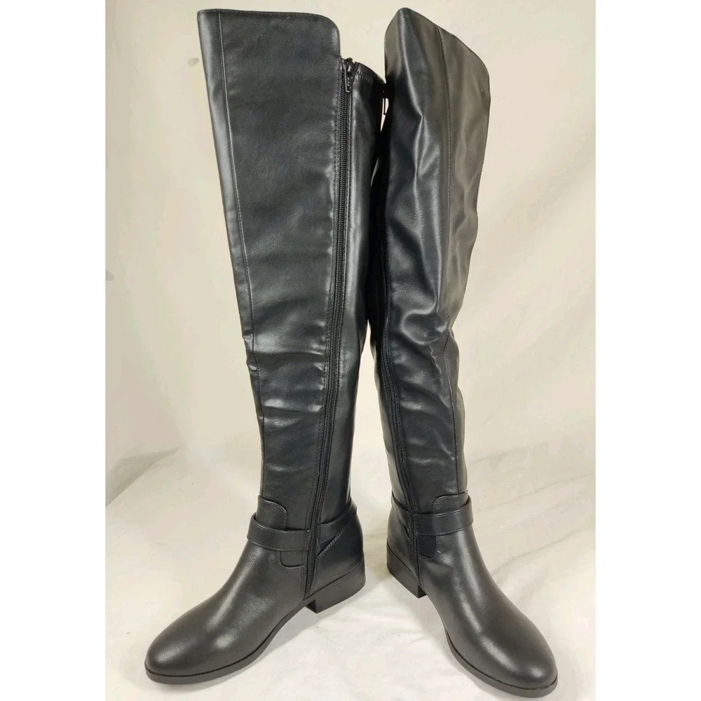 Style & Co Women's Black Charlaa Buckled Accent Over-The-Knee Boots‎ Size 6M